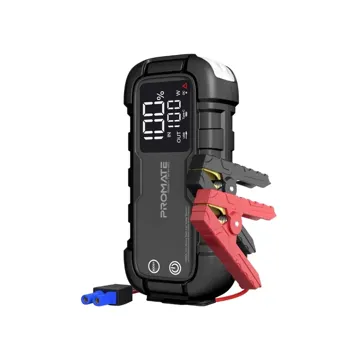 Promate 2000A/12V Jump Starter with 20000mAh Powerbank, 45WPD USB-C input/output, DC input, QC3.0