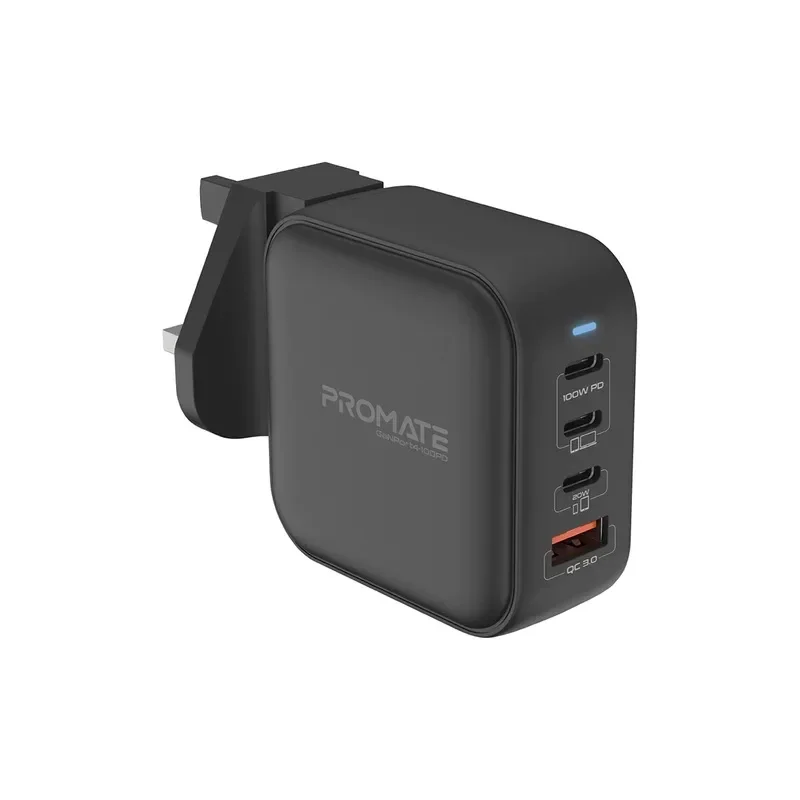 Promate 100W Power Delivery GaNFast Charger with Quick Charger