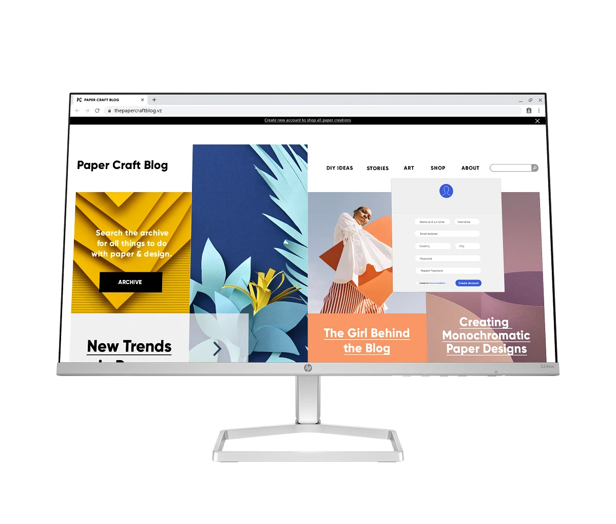 HP S5 524SW FHD Slim Monitor