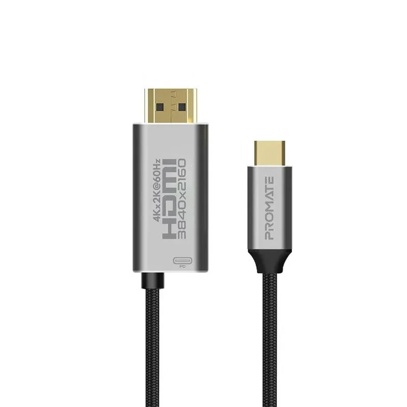 Promate 4K High Difinition USB-C to HDMI cable 60watt 1.8M