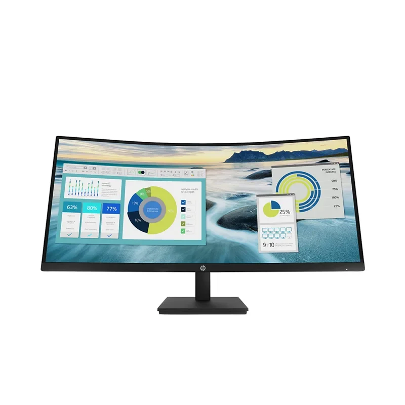 HP P34HC G4 Monitor-34.0 Inches WQHD LCD Curved VA Display Port HDMI Black