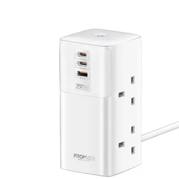 Promate 70W Multi-Port Charging Station with Quad AC Sockets