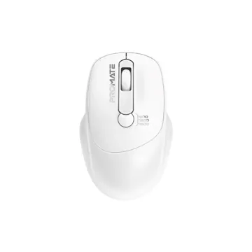 Promate EZGrip Ergonomic Wireless Mouse – White