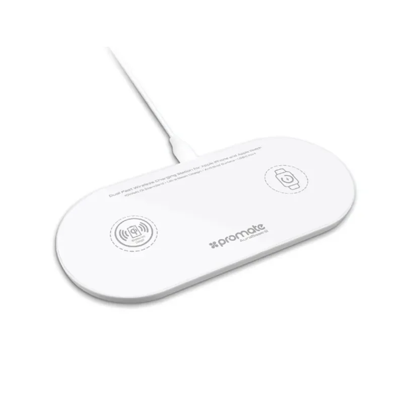 Promate Dual Fast Wireless Charging Station for Apple Iphone and Apple watch