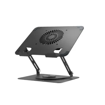 Green Lion Adjustable Laptop Stand with cooling fan- Black