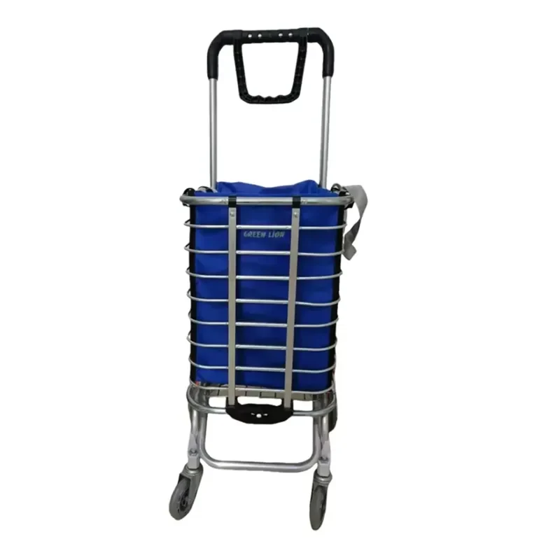 Green Lion Foldable Shopping Trolley – Silver