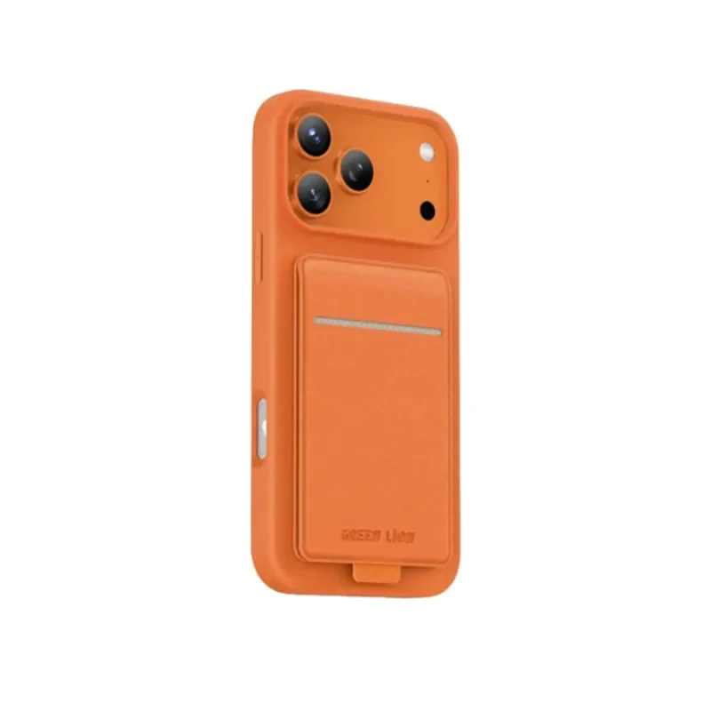 Green Lion Regal MagSafe Leather Case with Card Holder for iPhone 17 Pro Max-Orange