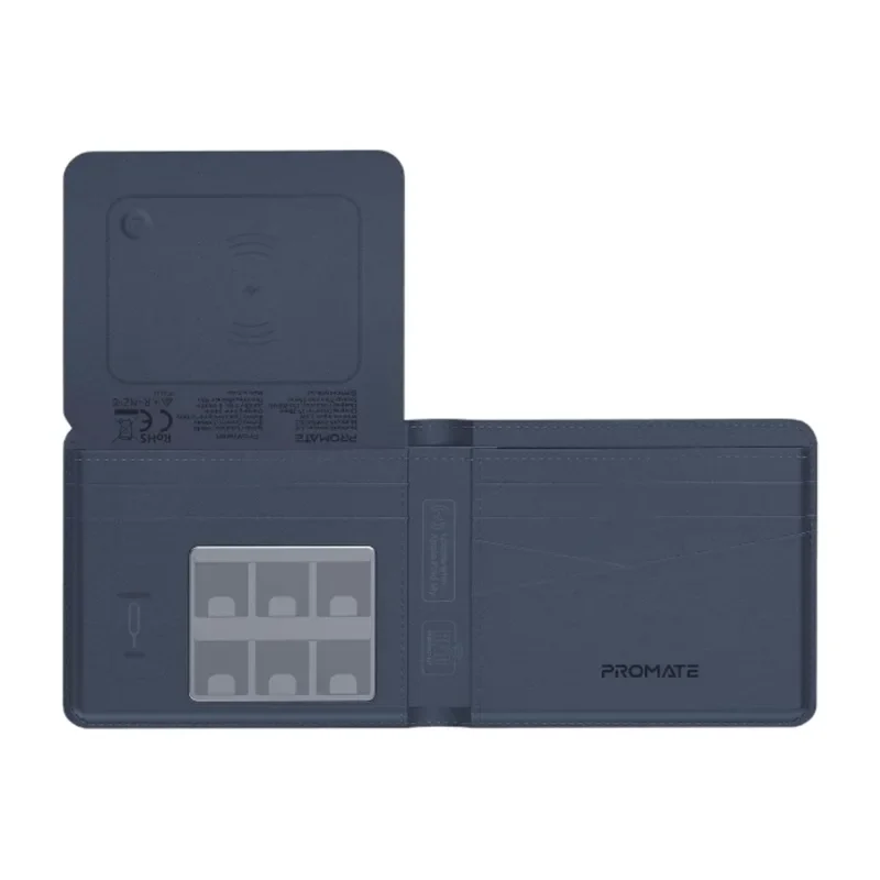 PromateAnti-Loss Slim Leather Wallet with RFID Protection & Smart Tracking