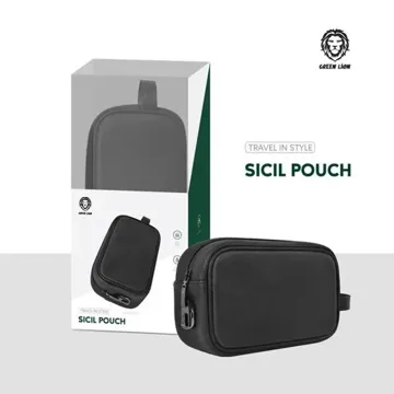 Green Lion Sicil PU Leather Pouch – Black
