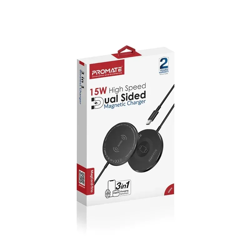 Promate 15W High-Speed Dual Sided Magnetic Charger