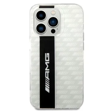 AMG Transparent Double Layer Case With Carbon Pattern II For iPhone 14 Pro – White