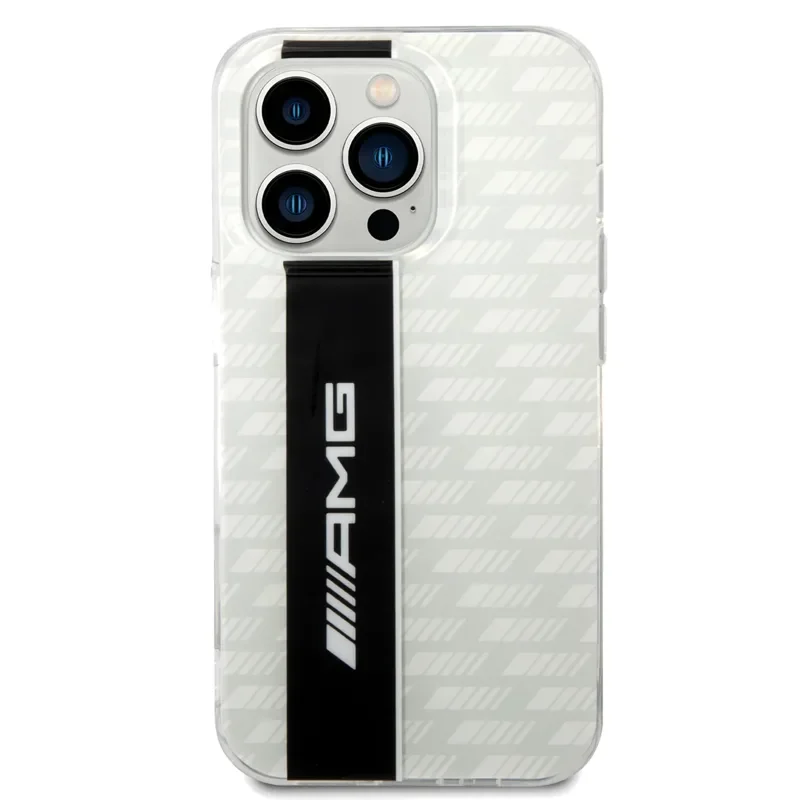 AMG Transparent Double Layer Case With Carbon Pattern II For iPhone 14 Pro Max – White