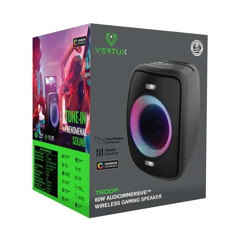Vertux 60W AudioImmersive Wireless Gaming Speaker