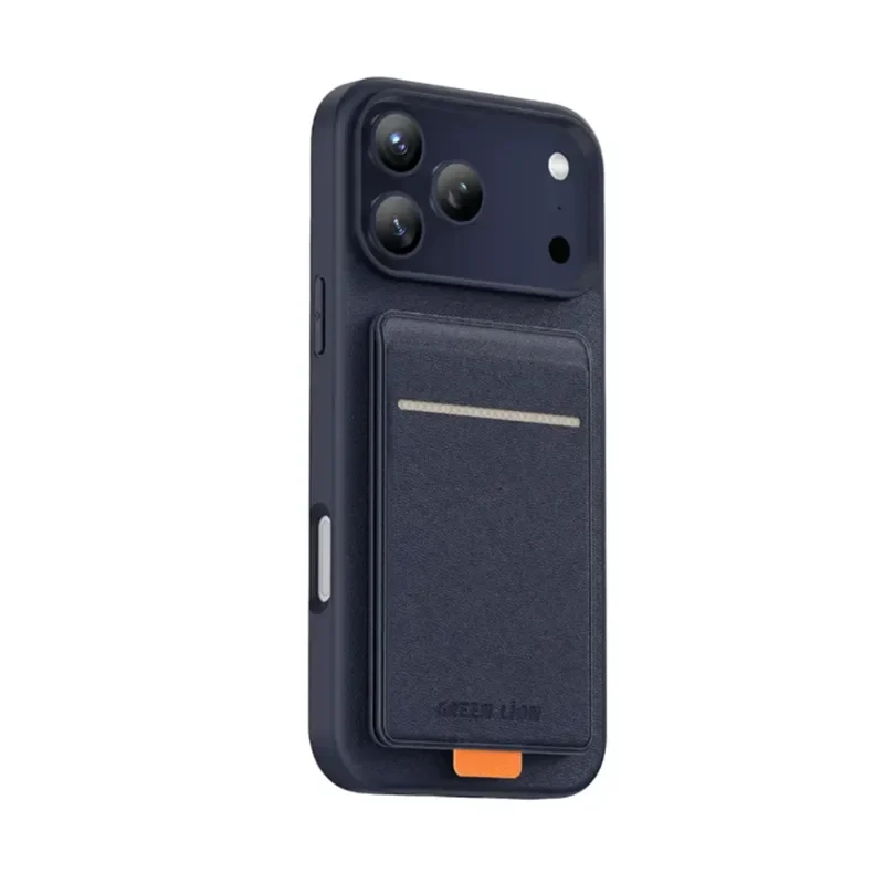 Green Lion Regal MagSafe Leather Case with Card Holder for iPhone 17 Pro Max-Blue