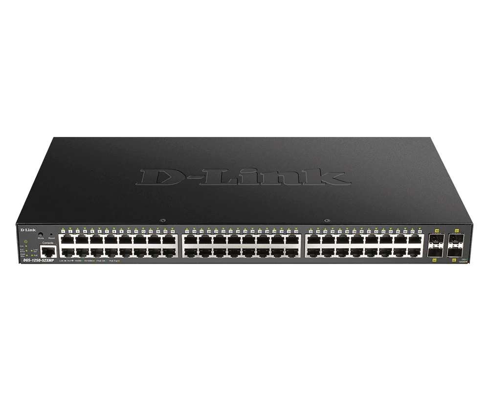 D-Link DGS-1250-52XMP 48-Port Smart Managed PoE Switch