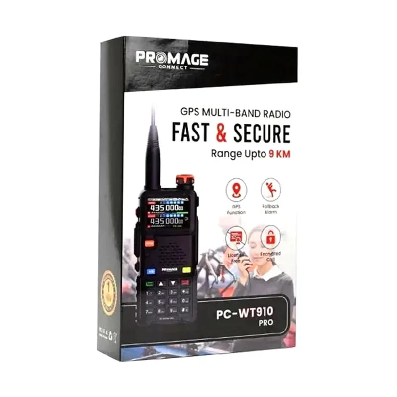 Promage Connect PC-WT910 PRO Dual Band (VHF/UHF) Analog Portable Two-Way Radio Single Pack