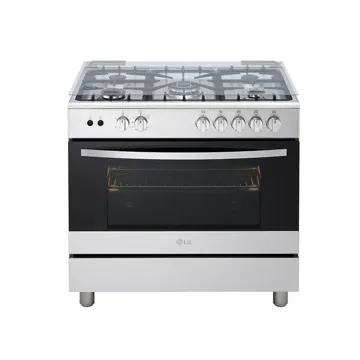 LG Gas Cooker 90 x 60 cm 5 Burner Grill Oven Silver