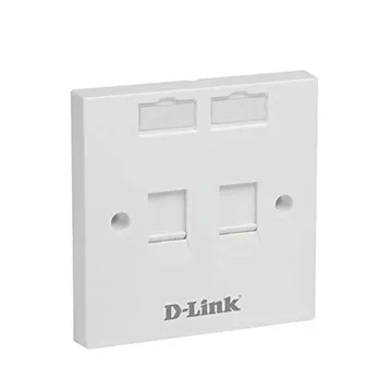 D-Link Dual Ports Ports Faceplate Accepts Two Keystone Jacks with Shutter & ID Plate