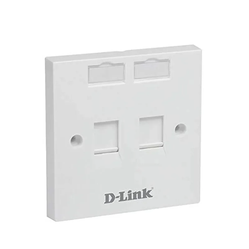 D-Link Dual Ports Ports Faceplate Accepts Two Keystone Jacks with Shutter & ID Plate