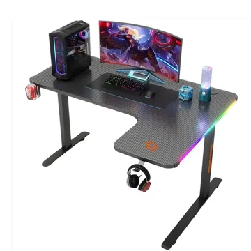 Porodo Gaming Xcommand Carbon Fiber Gaming Table with RGB Lights & Holders – Black