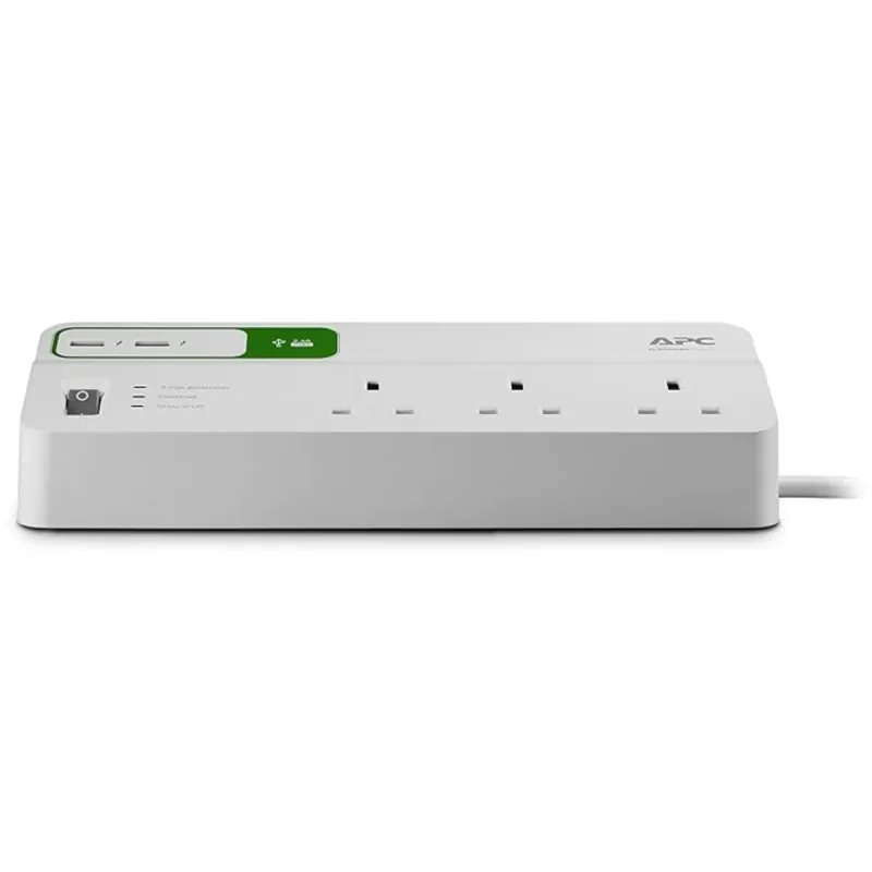 APC Surge Arrest Essential Surge Protector AC 230V 8OutPut Connectors White