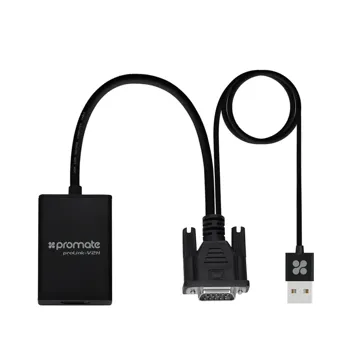 Promate VGA To HDMI Adaptor Kit with Audio Support
