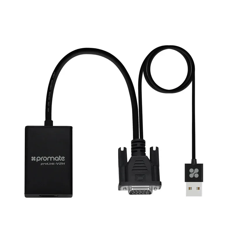 Promate VGA To HDMI Adaptor Kit with Audio Support
