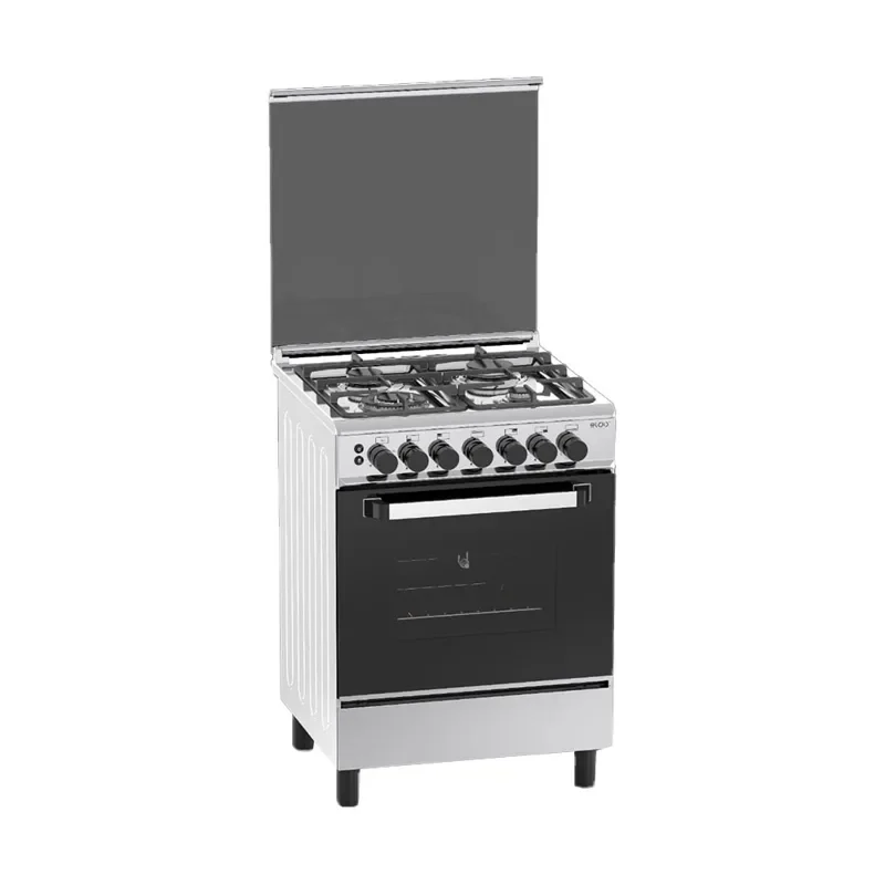 Eldo Gas Cooker 4 Burner 60x60cm Silver Oven Grill Rotisserie
