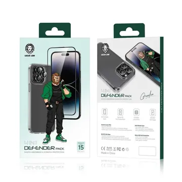 Green Lion 4 in 1 Defender Pack for iPhone 15 Pro – Transparent