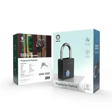 Green Lion Fingerprint Padlock Black