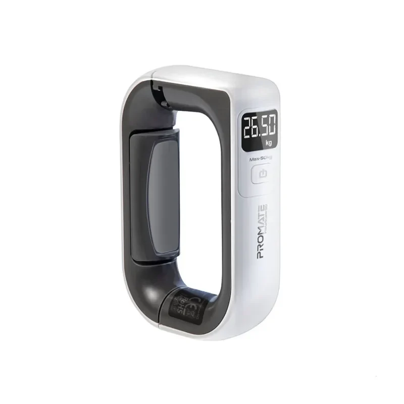 Promate Portable High-Accuracy Digital Luggage Scale with Touch Screen LCD White