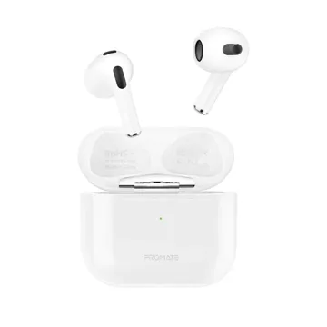 Promate Bluetooth v5.0 TWS Wireless Earphones, White