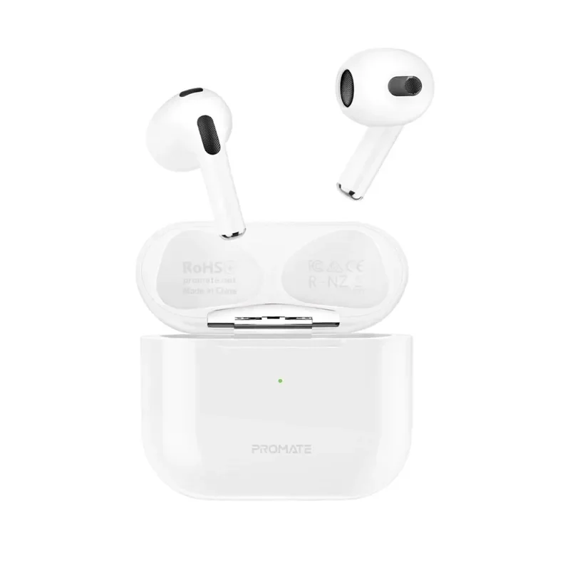 Promate Bluetooth v5.0 TWS Wireless Earphones, White