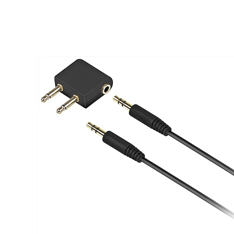 Premium Aircraft Headphone Adapter Kit with 1 Meter 3.5mm Audio Cable