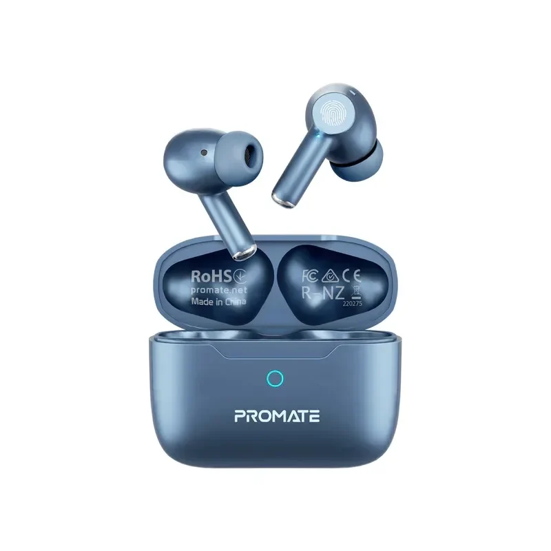 Promate High Fidelity TWS Bluetooth V5.3 ANC Earbuds, Intellitouch