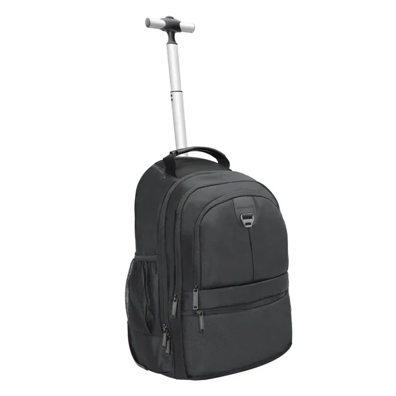 Promate Compact High Volume Trolley Backpack supports 15.6″ Laptops with Multiple Compartments