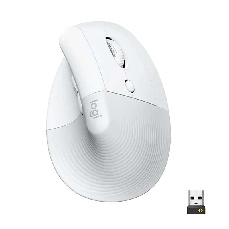 Logitech Lift Wireless Vertical Ergonomic Mouse-Off White