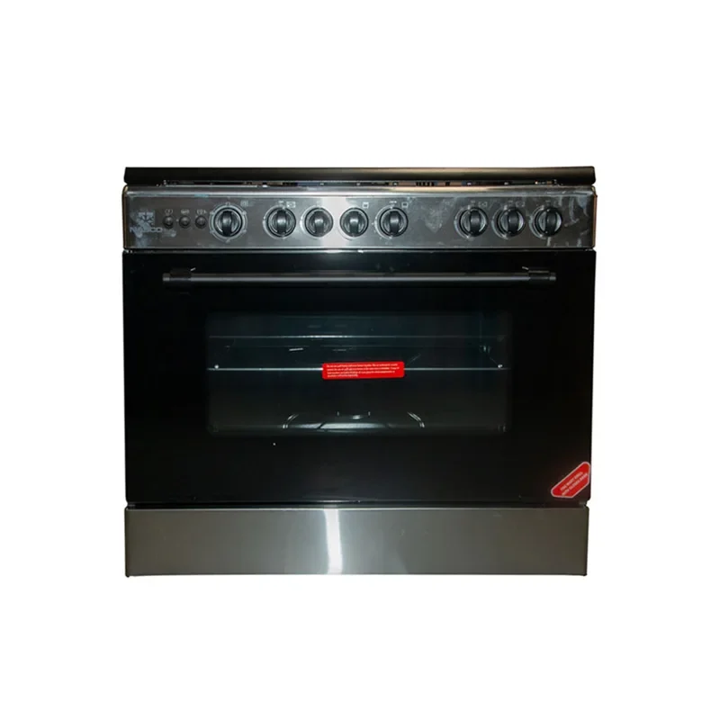 Nasco Gas Cooker 5 Burner 90 x 60 cm Black Oven + Grill