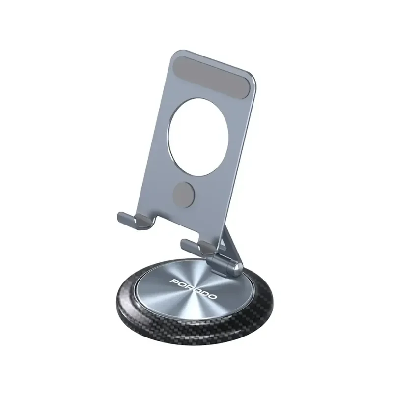 Porodo Adjustable Folding Aluminum Alloy with Silicone Pad Phone Holder – Grey