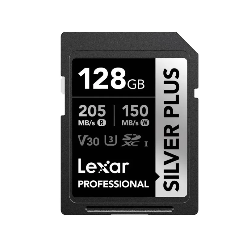 Lexar Professional 128GB Silver Plus SDXC™ UHS-I Cards Up To 205MB/s Read 150MB/s Write