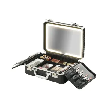 Porodo Lifestyle Travel Makeup Case with Detachable LED Mirror – Black