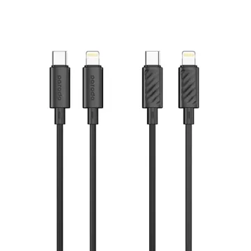 Porodo Blue 20W PD Type C to Lightning PVC Cable 1.2M – Black