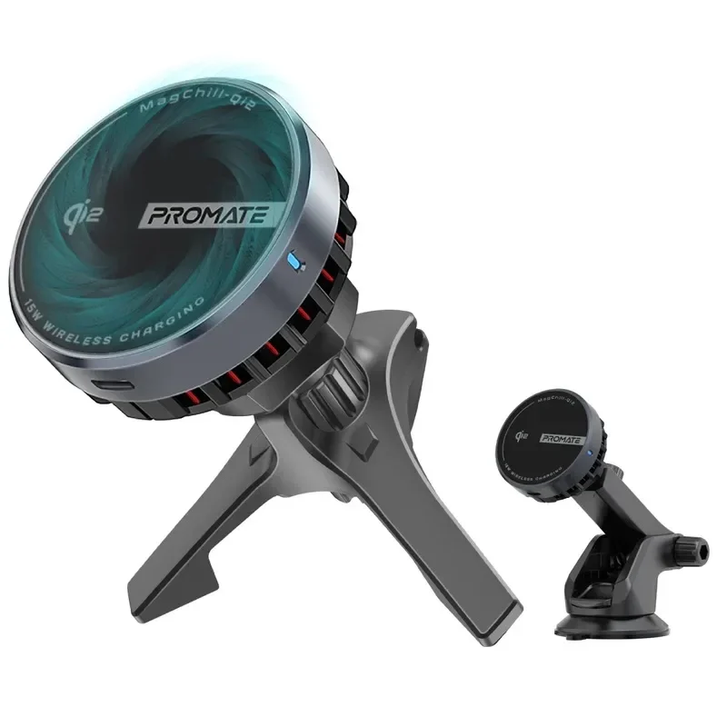 Promate 15W Qi2 Certified Wireless Charging Car Mount
