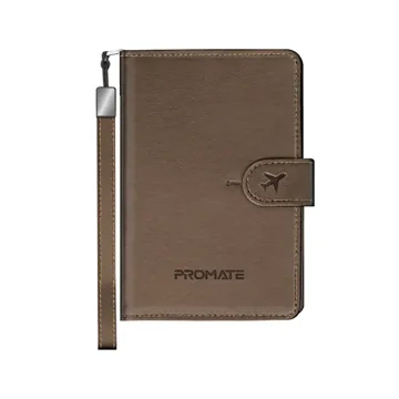 PromateAnti-Loss Slim Leather Wallet with RFID Protection & Smart Tracking