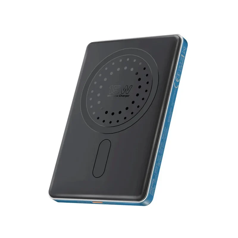 Promate 5000m Ah Ultra-Slim Aluminum Crafted MagSafe Compatible Wireless Charging PowerBank – Blue