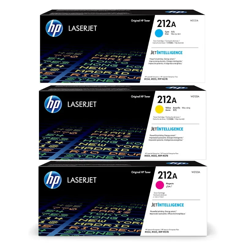 HP Toner W2121A, W2122A, W2123A (212A) Cyan Yellow Magenta