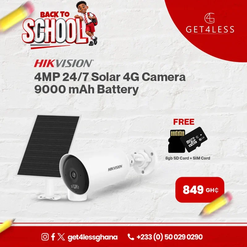 Hikvision 4MP 24/7 Solar 4G Camera 9000 mAh Battery