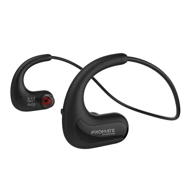 Promate Sports Wearable Bluetooth Headset with Flexible IPX8 Waterproof Fitness MP3 Music Player