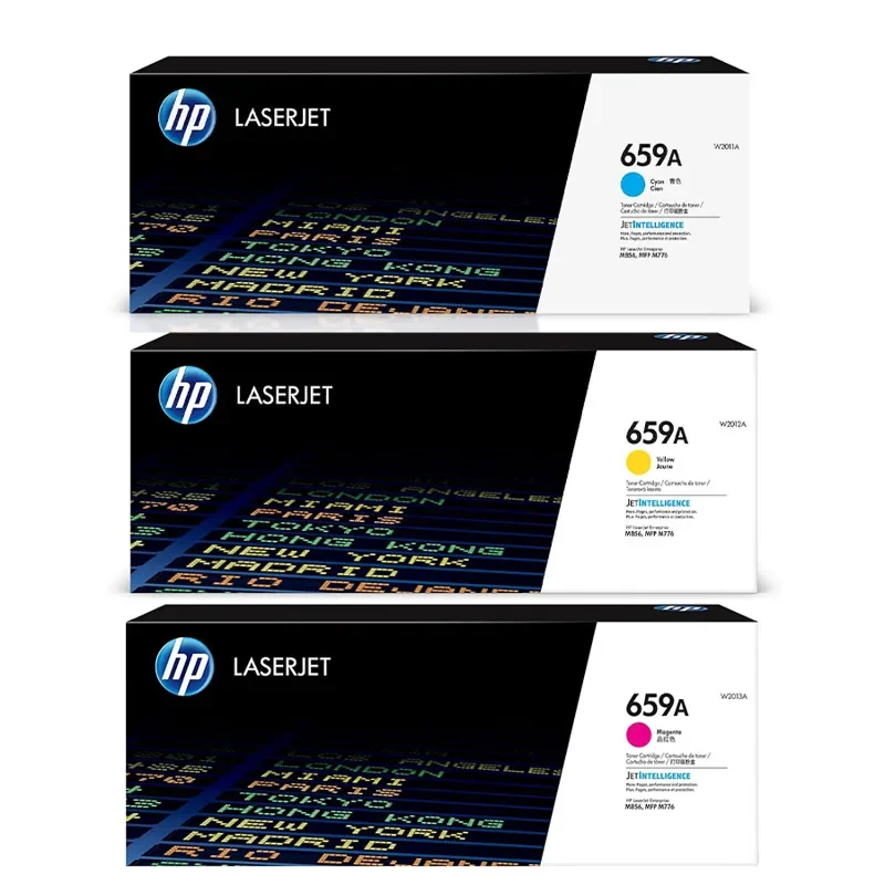 HP Toner W2011A, W2012A, W2013A (659A) Cyan Yellow Magenta
