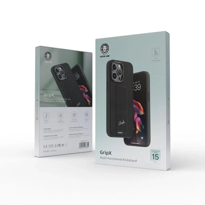 Green Lion GripX Case with Kickstand for iPhone 15 Pro